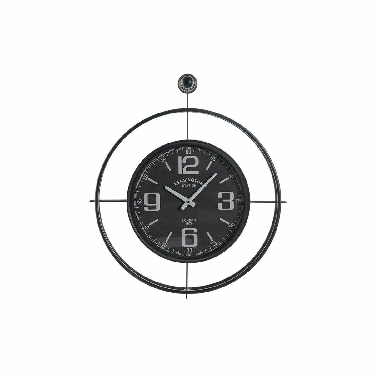 Reloj de pared colgante Loft Home Decor Cristal Hierro negro (64 x 9 x 73 cm)