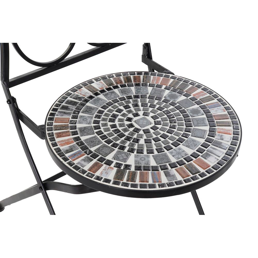 Chaise de jardin Design Céramique Home Decor Noir Céramique Multicolore Forge (39 x 50 x 93 cm)