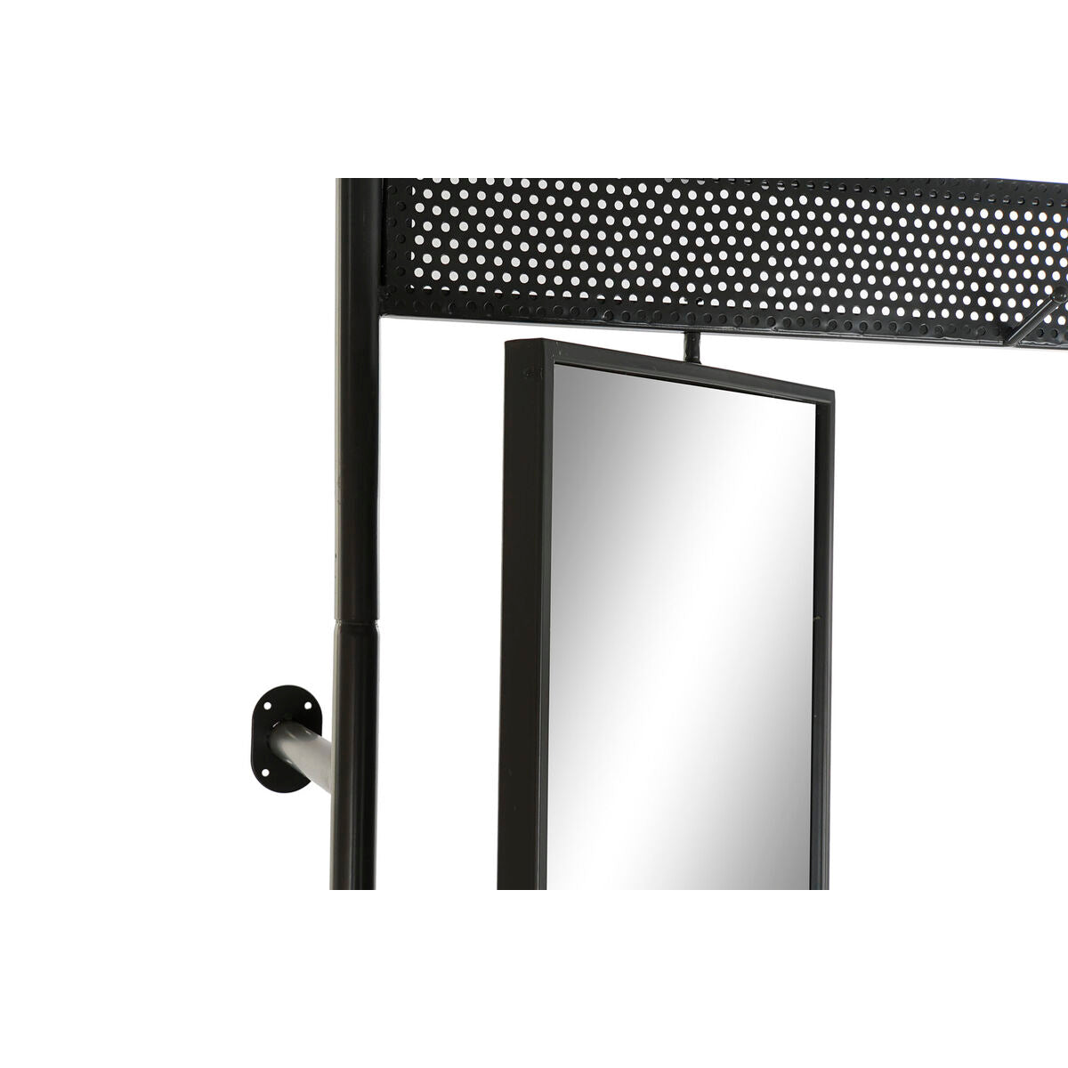 Etagère d'Entrée Design Loft Home Decor Miroir Métal Bois Marron Gris foncé (84,5 x 40 x 187 cm)