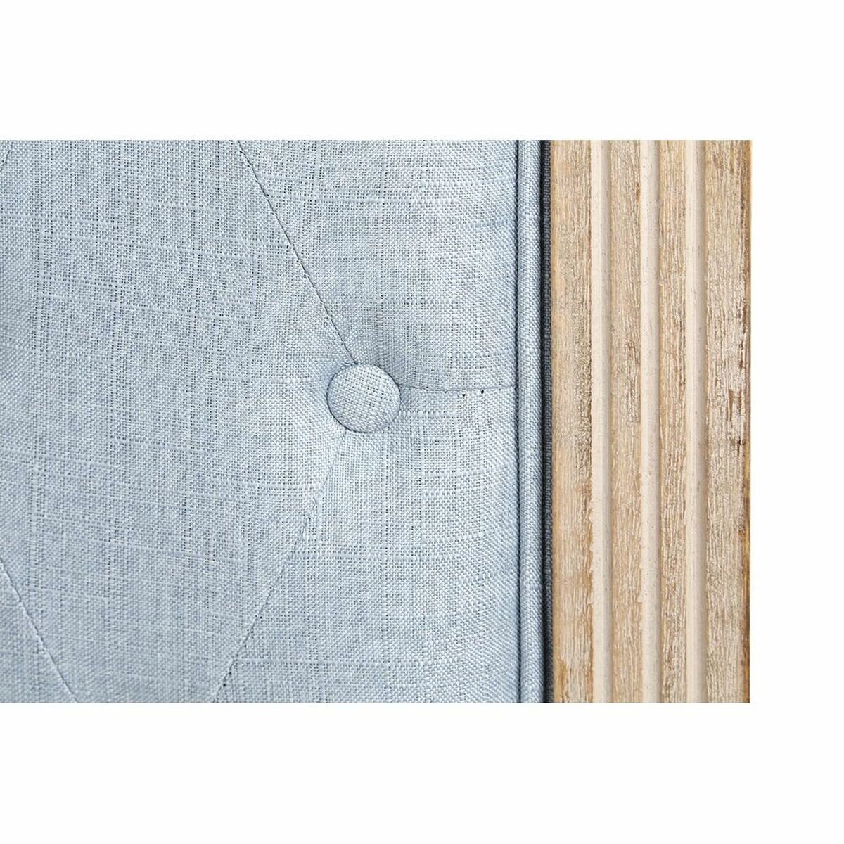 Headboard DKD Home Decor Natural Blue Linen Rubber wood (160 x 6 x 120 cm)