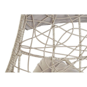 Chaise de jardin Design Lune Suspendue Home Decor Métal Polyester rotin synthétique Gris clair (82 x 75 x 125 cm)