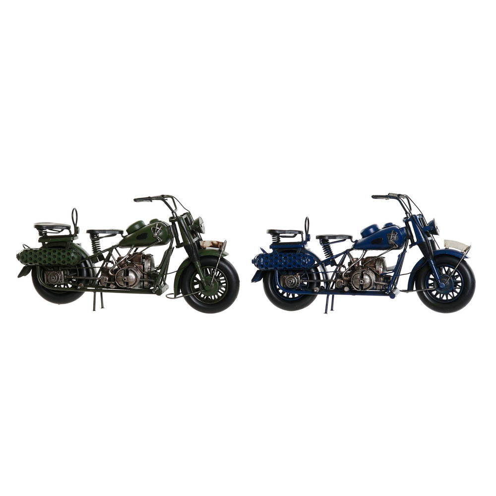 DKD Home Decor Vintage Motocicleta Vehículo (2 piezas) (34 x 12 x 17 cm)