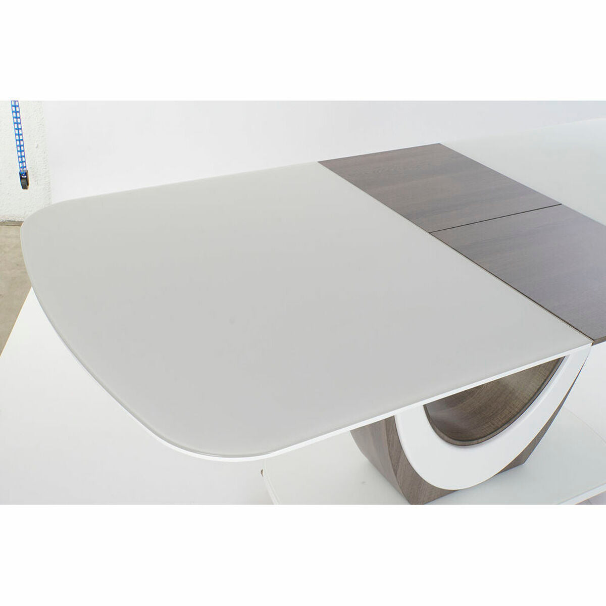 Table de Salle à Manger Contemporaine Extensible Home Decor Blanc et Bois (160 x 90 x 76 cm)