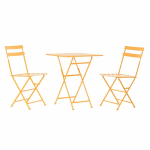 Table set with 2 chairs DKD Home Decor Mustard Metal (60 x 60 x 75 cm)  