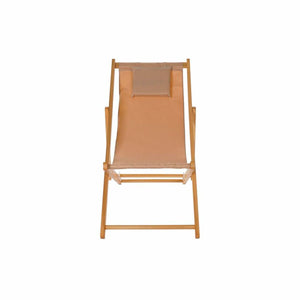 Chaise longue Design Contemporain Home Decor Marron Naturel Polyester MDF (57,5 x 113 x 77 cm)