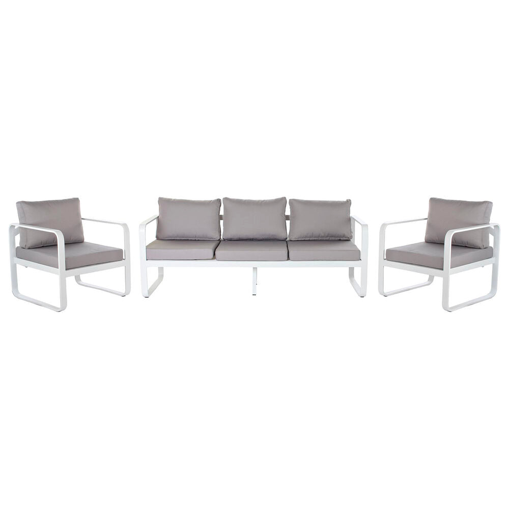 Salon de jardin Design avec Canapé, Table et 2 Fauteuils Home Decor Gris Polyester Aluminium (184 x 72 x 78 cm)