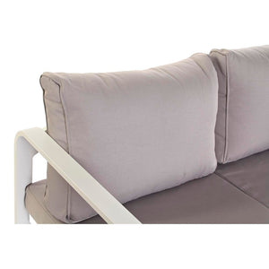 Conjunto de muebles de jardín de diseño con sofá, mesa y 2 sillones Home Decor Gris Poliéster Aluminio (184 x 72 x 78 cm) 