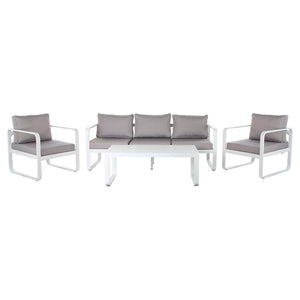 Salon de jardin Design avec Canapé, Table et 2 Fauteuils Home Decor Gris Polyester Aluminium (184 x 72 x 78 cm)