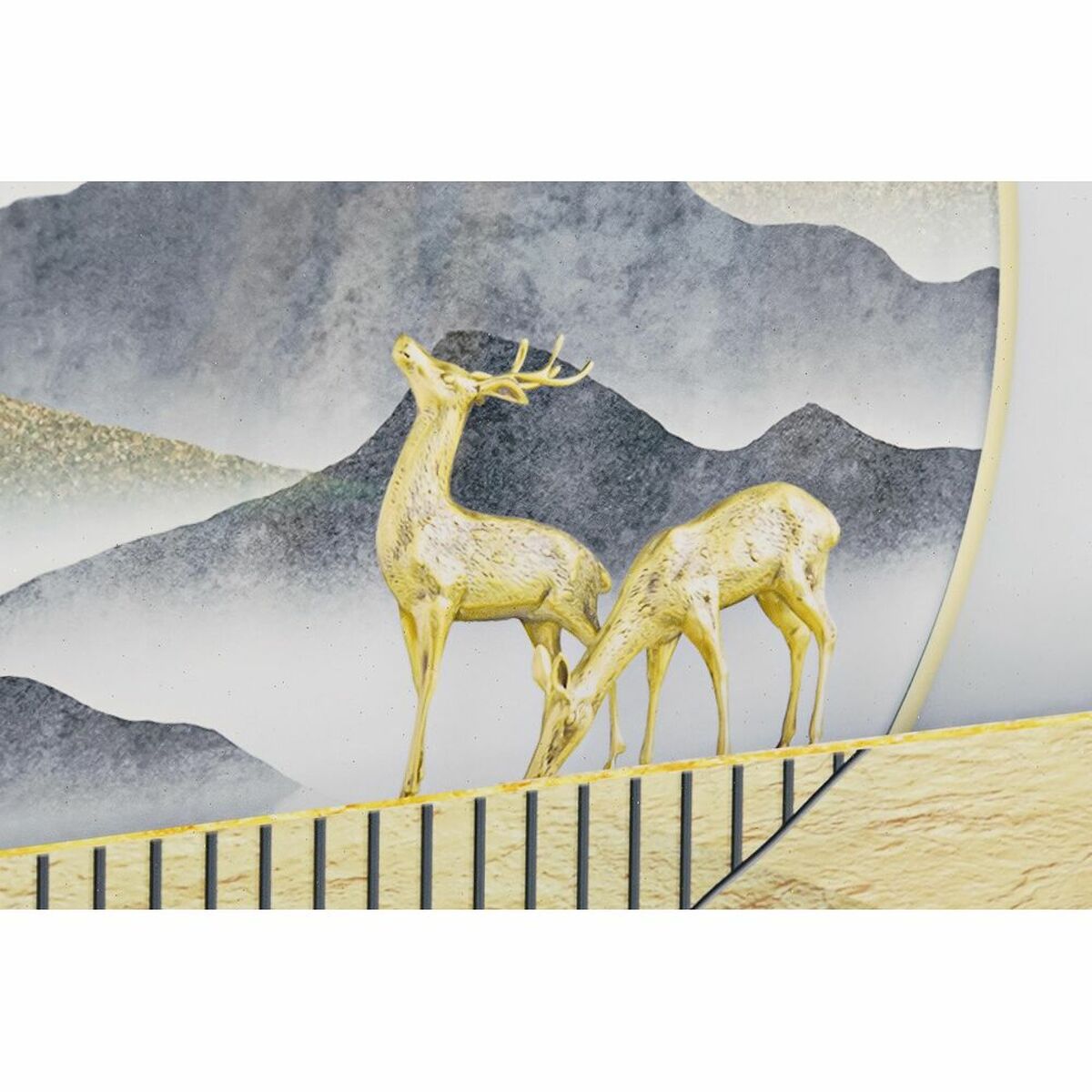 Jeu de 3 tableaux Contemporains Design Montagne et Animaux Home Decor (200 x 3 x 70 cm) (3 pcs)