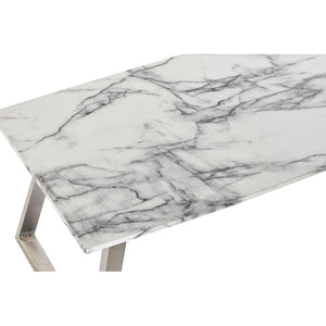 Designer Coffee Table Imitation Marble Home Decor MDF Steel (120 x 60 x 44 cm)