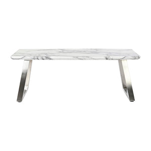 Table Basse Design Imitation Marbre Home Decor MDF Acier (120 x 60 x 44 cm)
