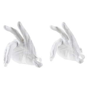 Bookend DKD Home Decor Resin Marble Hands (20,5 x 14 x 15,5 cm)