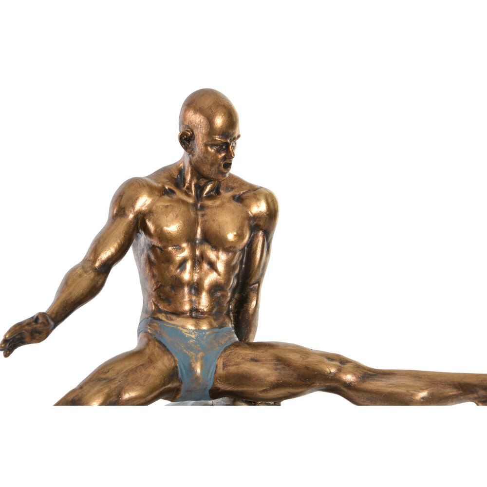Figurine Décorative Gymnaste Homme en Résine Dorée