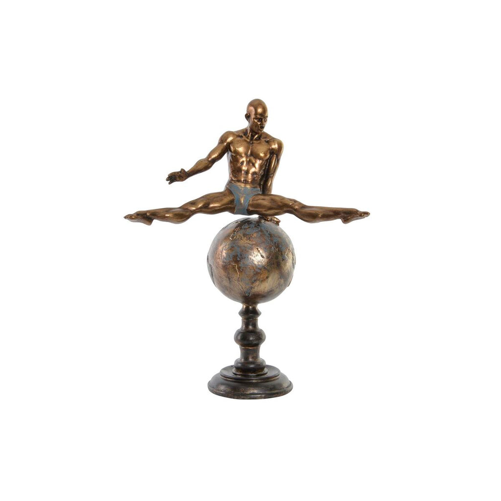 Figurine Décorative Gymnaste Homme en Résine Dorée