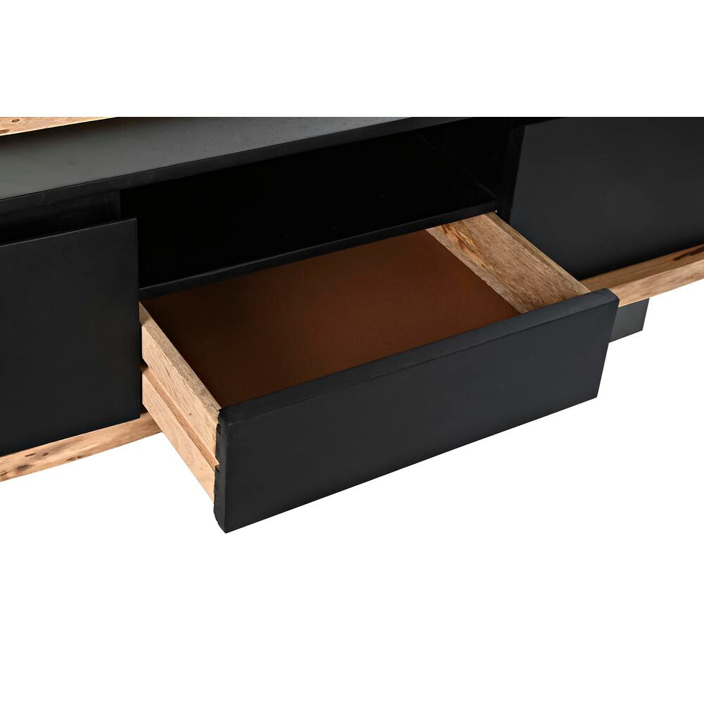 TV furniture DKD Home Decor Black Mango wood (145 x 50 x 45 cm)