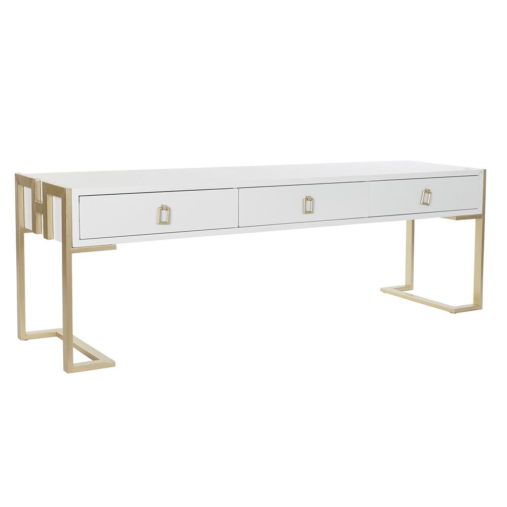 Table Basse Design Contemporain Blanc et Doré Home Decor (150 x 36 x 48 cm)