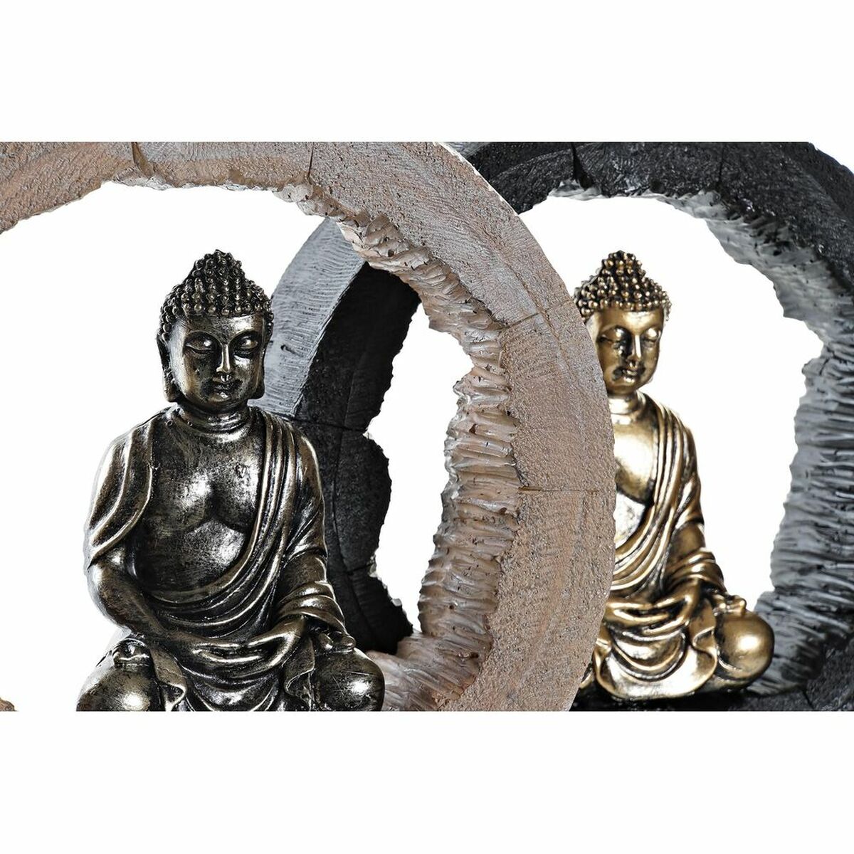 Décorations de Bouddha en Résine Noir et Doré (2 Unités)