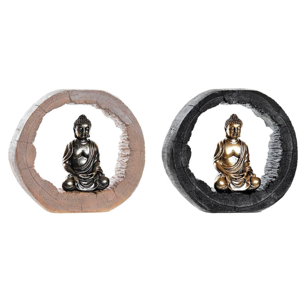 Décorations de Bouddha en Résine Noir et Doré (2 Unités)