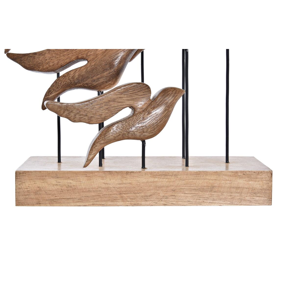 Décoration Design Oiseaux en Bois Aluminium Acacia (27 x 9,5 x 33 cm)