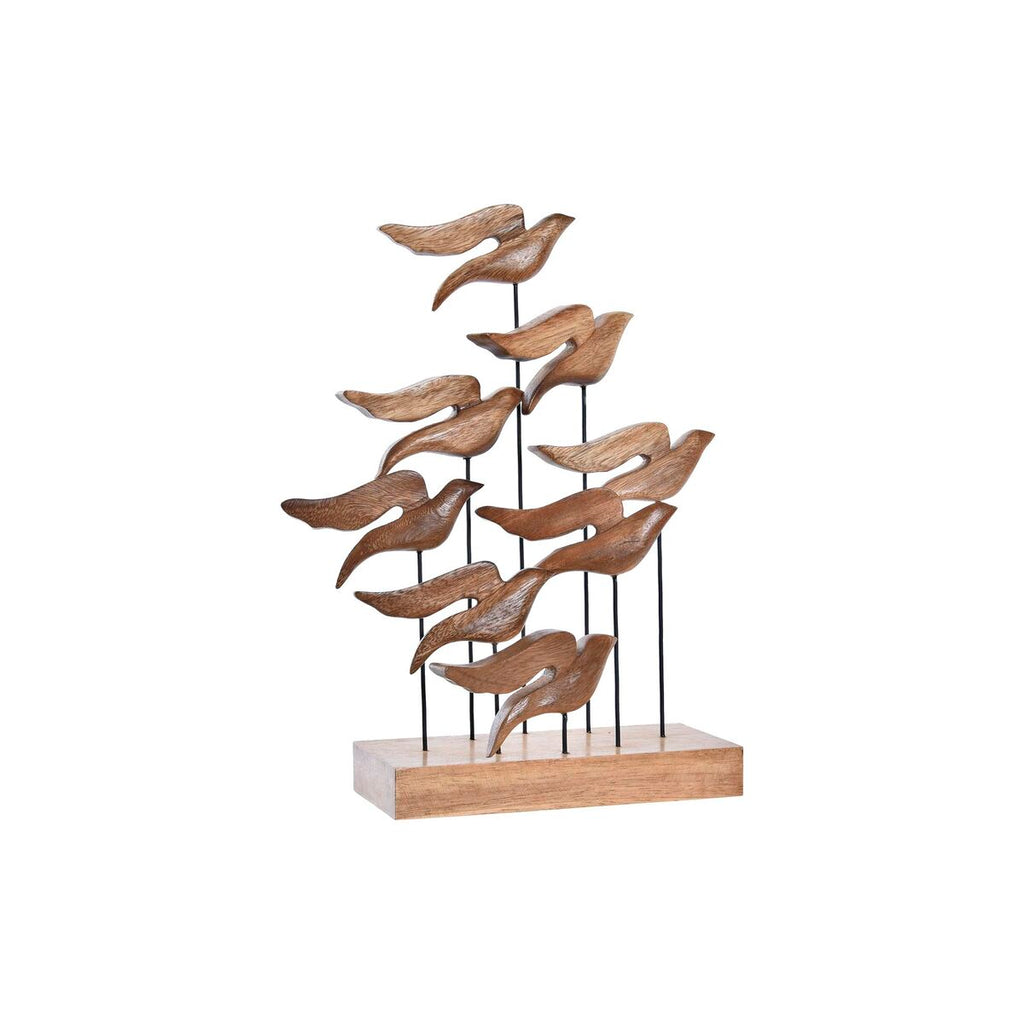 Décoration Design Oiseaux en Bois  Aluminium Acacia (27 x 9,5 x 33 cm)
