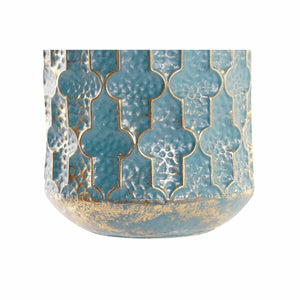 Vase DKD Home Decor Blue Golden Metal Arab (23 x 23 x 52 cm)
