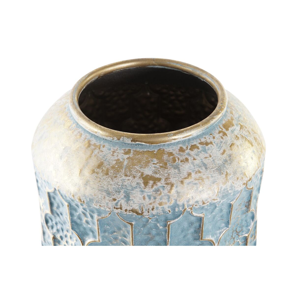 Vase DKD Home Decor Blue Golden Metal Arab (23 x 23 x 52 cm)