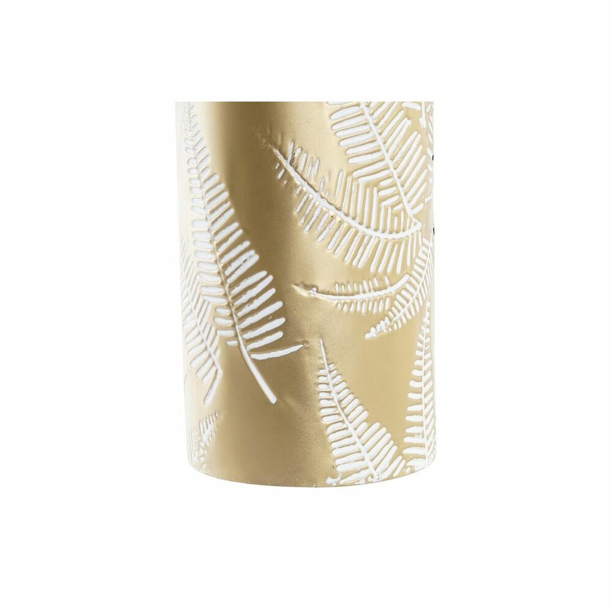 Vase DKD Home Decor Doré Métal Crème Tropical Feuille d'une plante (21 x 21 x 71 cm)