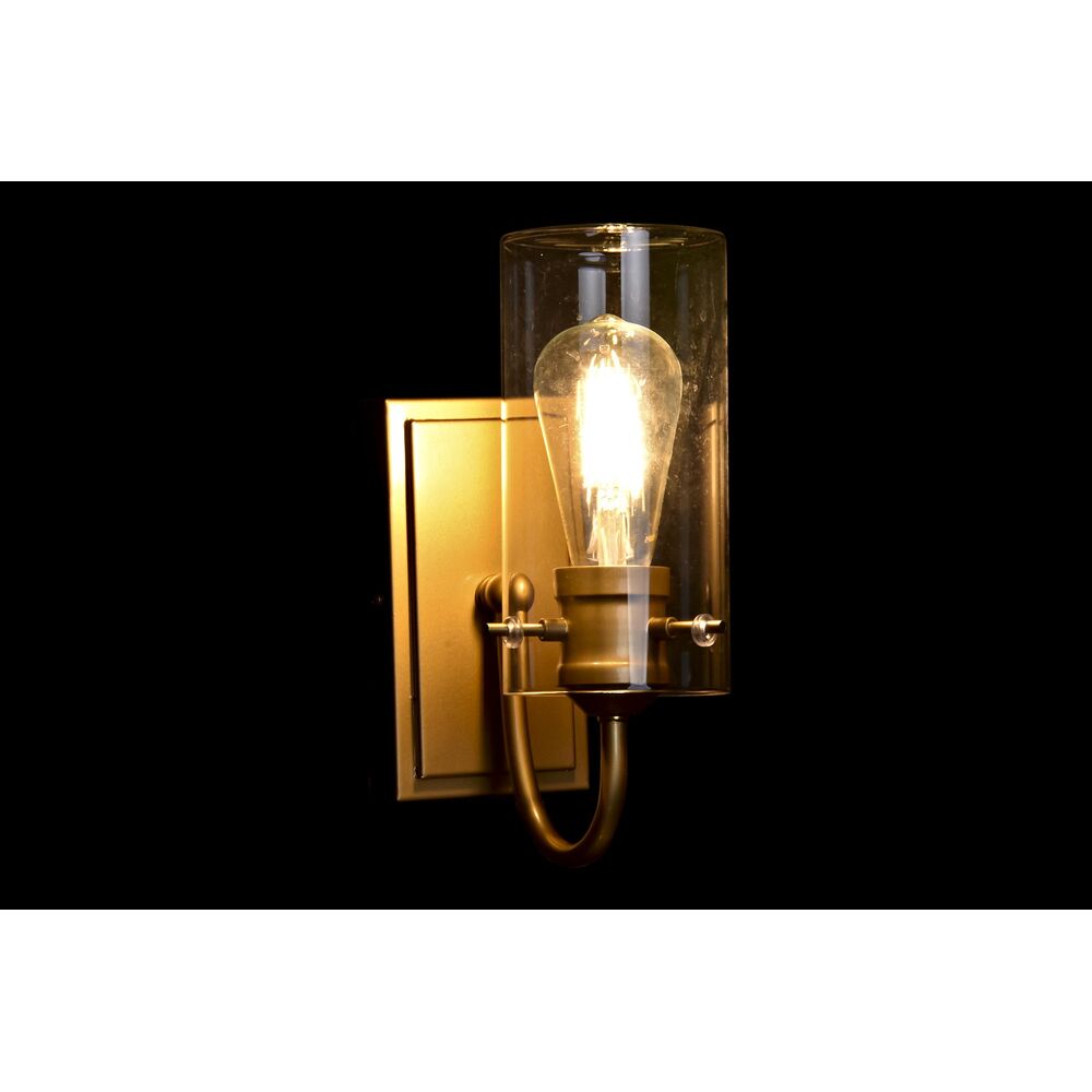 Wall Lamp DKD Home Decor Crystal Golden Metal Transparent 220 V 50 W (13 x 17 x 27 cm)