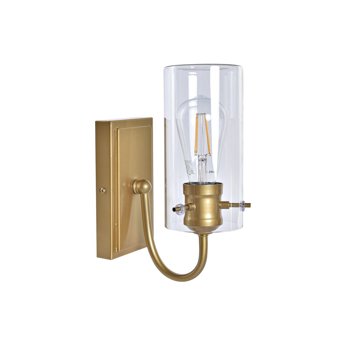 Wall Lamp DKD Home Decor Crystal Golden Metal Transparent 220 V 50 W (13 x 17 x 27 cm)