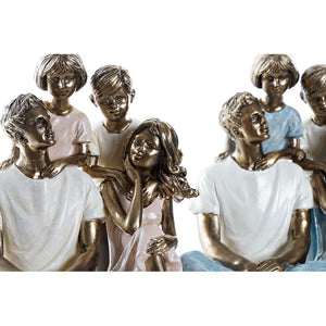 Figurine Décorative DKD Home Decor Cuivre Résine Moderne Famille (14,5 x 14,5 x 15 cm) (2 Unités)