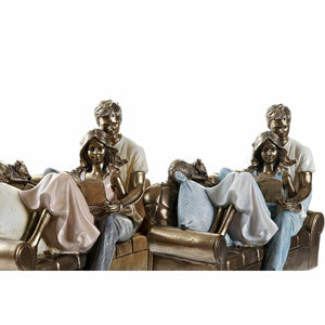 Figurine Décorative Couple sur Canapé Doré 