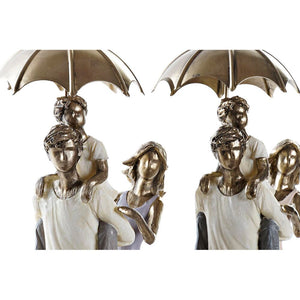 Figurine Décorative DKD Home Decor Parapluie Métal Cuivre Résine Moderne Famille (17,5 x 8,5 x 31 cm) (2 Unités)