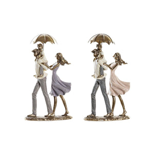 Figurine Décorative DKD Home Decor Parapluie Métal Cuivre Résine Moderne Famille (17,5 x 8,5 x 31 cm) (2 Unités)