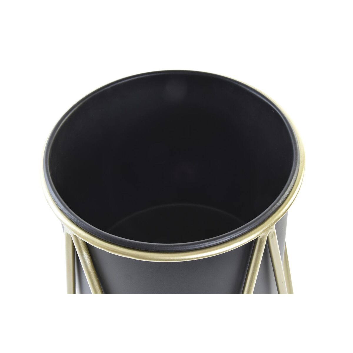 Set of pots DKD Home Decor Black Golden Metal Modern (26 x 26 x 70 cm)