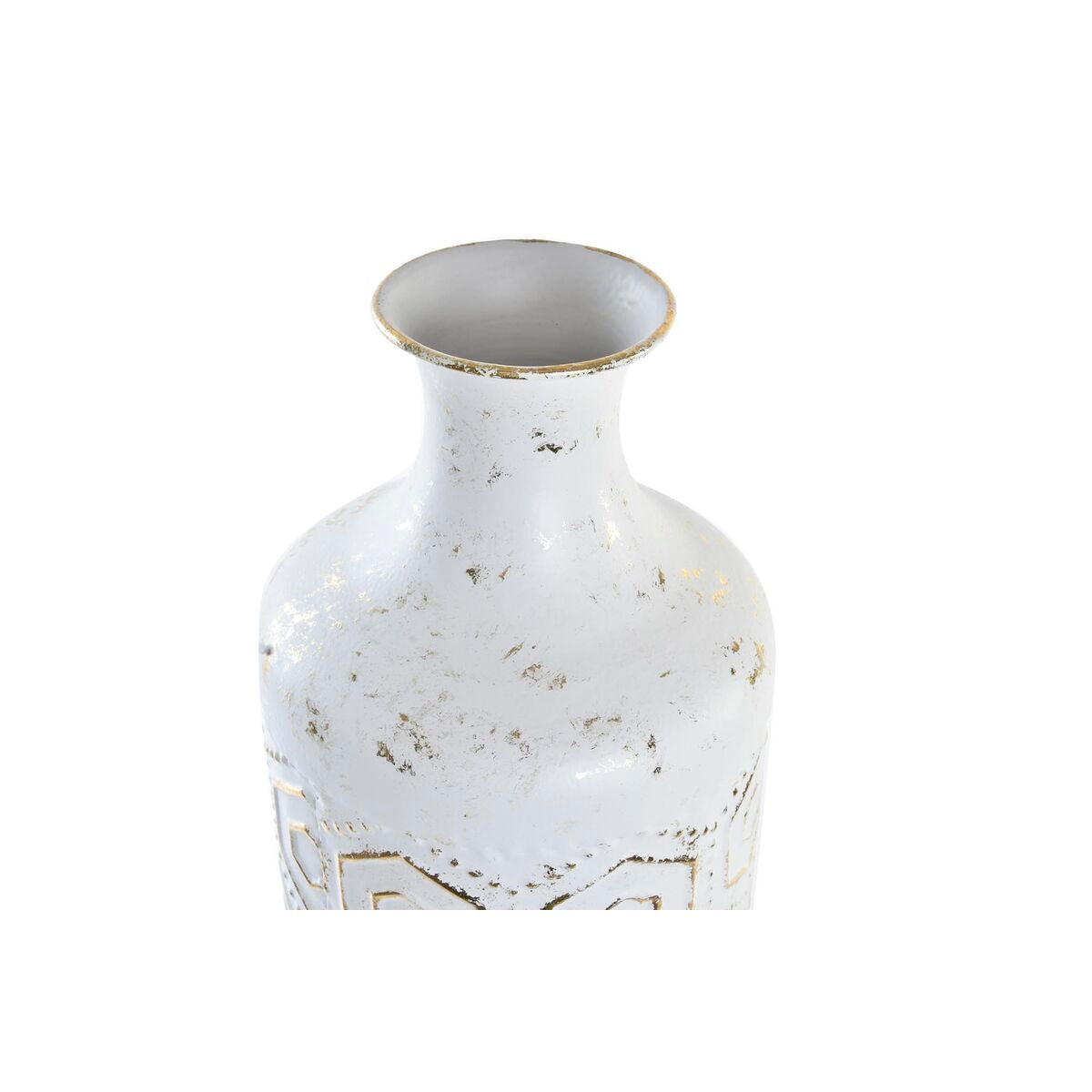Vase DKD Home Decor Doré Métal Blanc Oriental (17 x 17 x 66 cm)