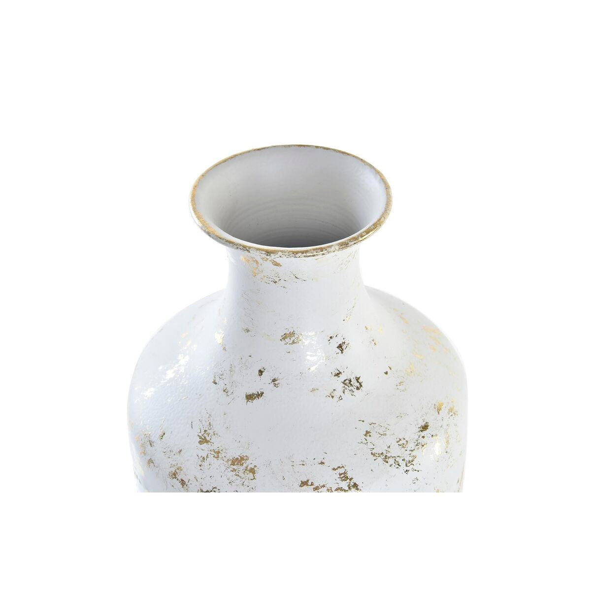 Vase DKD Home Decor Doré Métal Blanc Oriental (17 x 17 x 56 cm)