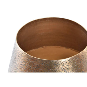 Macetero de metal plateado y cobre envejecido Home Decor (20 x 20 x 17 cm) (2 Unidades)