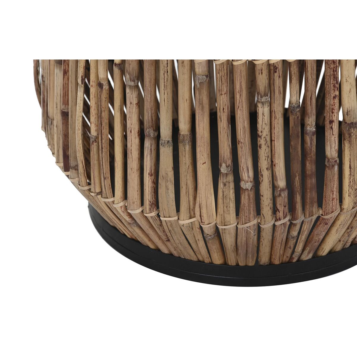 Cache-Pot Design Balinais Home Decor Naturel Rotin et Métal Noir (40 x 40 x 82 cm)