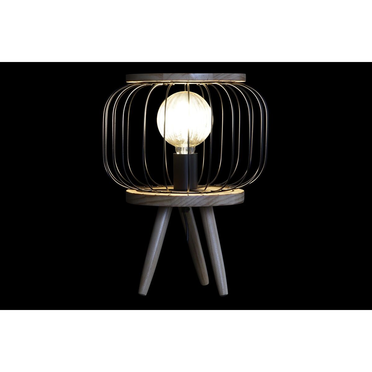 Lampe de bureau DKD Home Decor Noir Marron 220 V 50 W (29 x 29 x 38 cm)