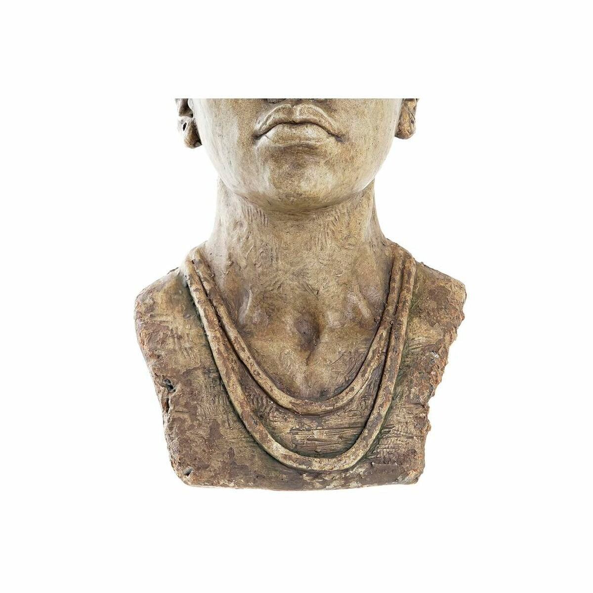Busto de Mujer Africana Retro en Resina Gris Claro Decoración del Hogar (26 x 25 x 47 cm)