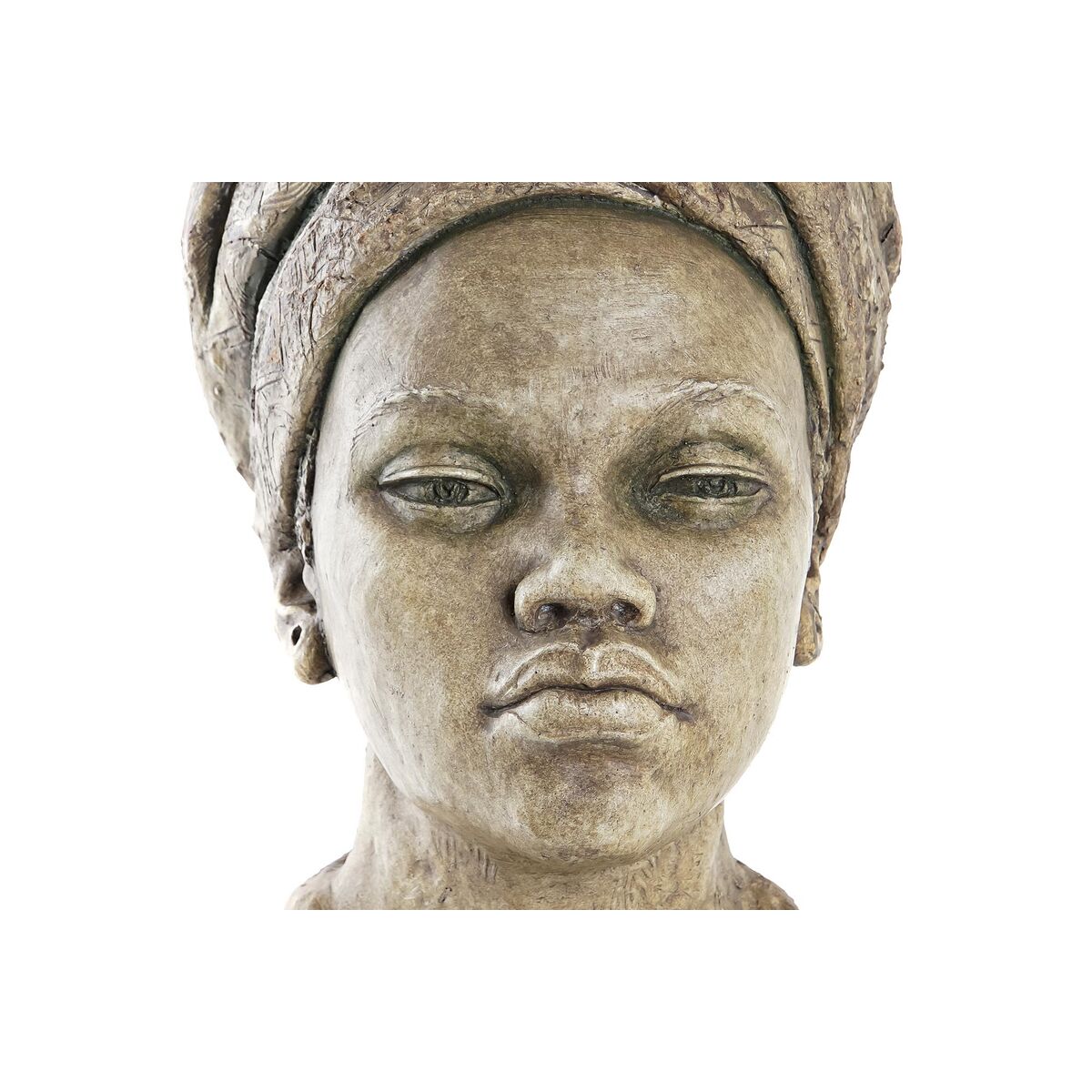 Busto de Mujer Africana Retro en Resina Gris Claro Decoración del Hogar (26 x 25 x 47 cm)