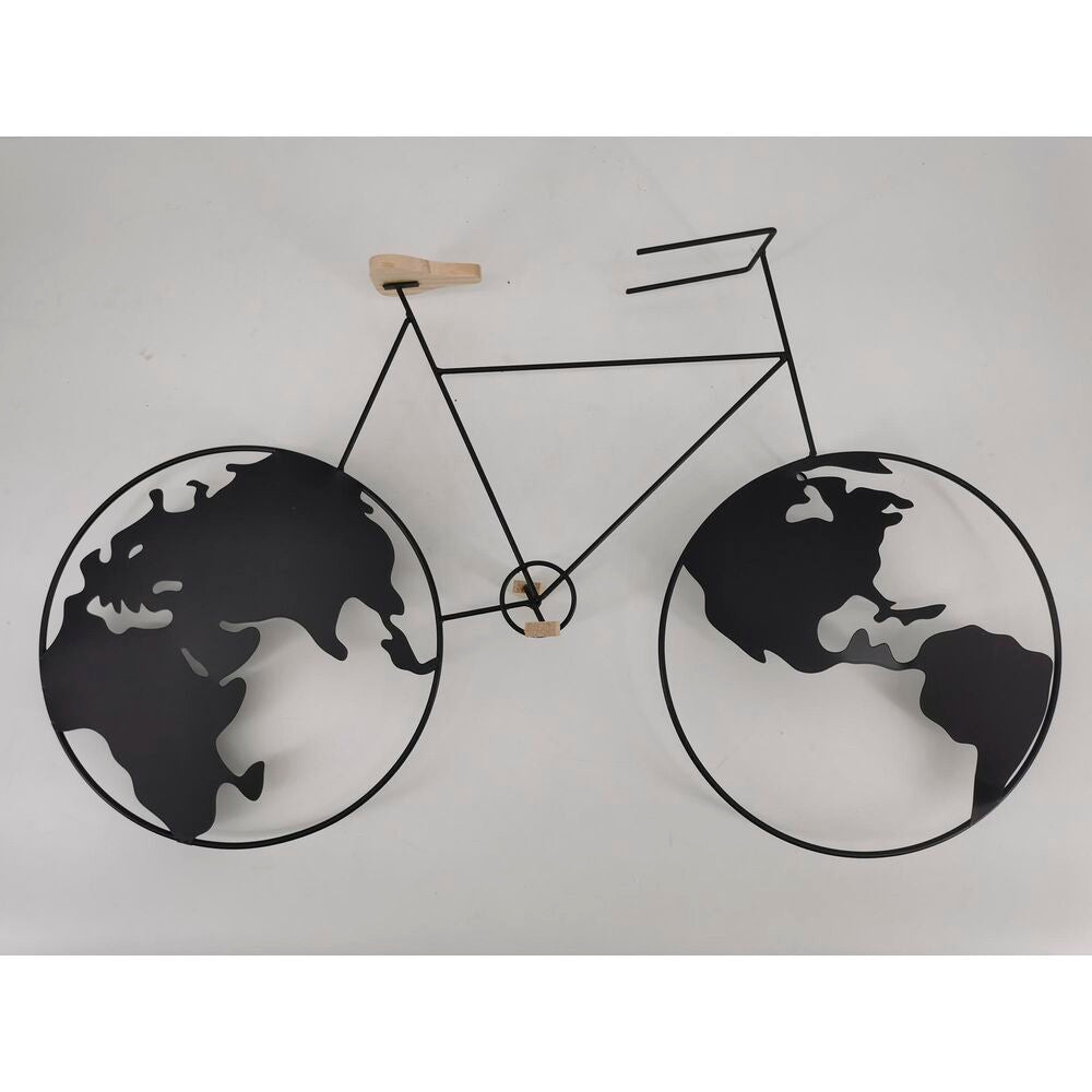 Décoration murale Bicyclette Map Monde Home Decor Métal (74 x 10 x 43.5 cm) (74 x 10 x 43,5 cm)