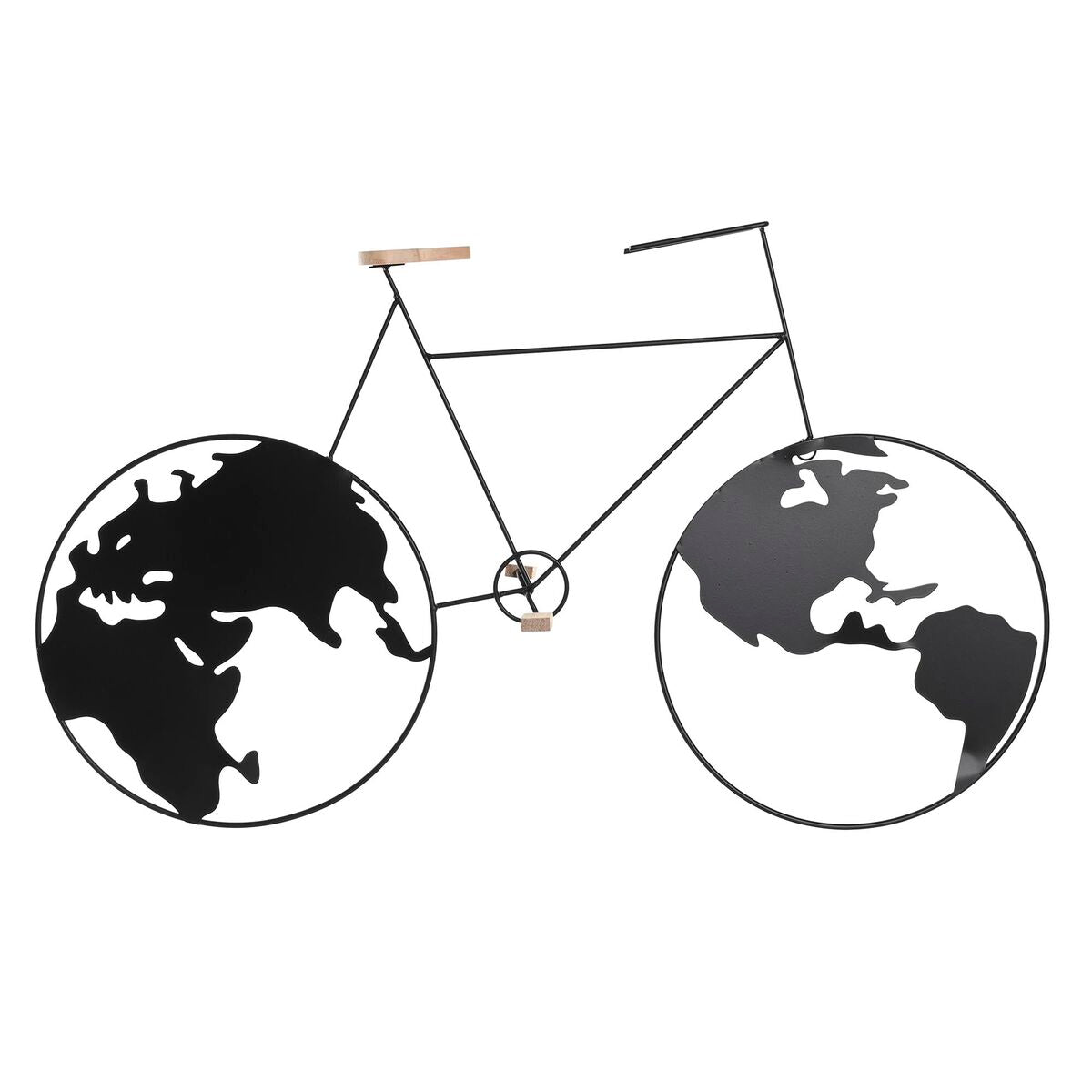 Decoración de Pared Bicicleta Mapa Mundo Home Decor Metal (74 x 10 x 43,5 cm) (74 x 10 x 43,5 cm) 