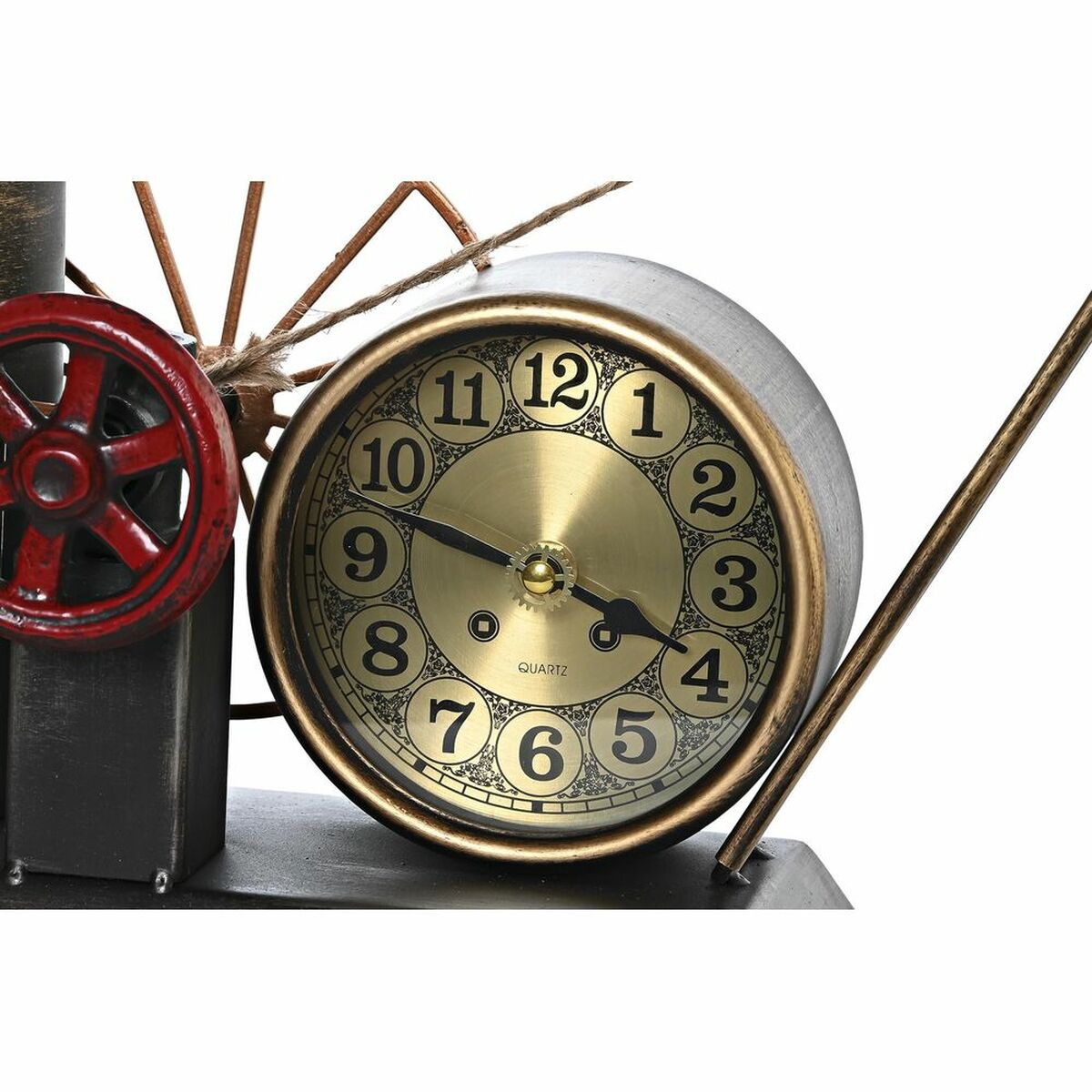 Horloges de table Design Grue Industrielle en Fer Argenté et Doré (40,5 x 15 x 32,5 cm) (2 Unités)
