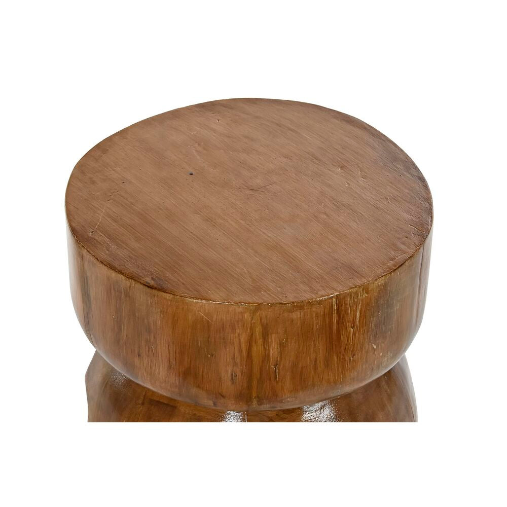 Ethnic Round Side Table in Albasia Brown Home Decor