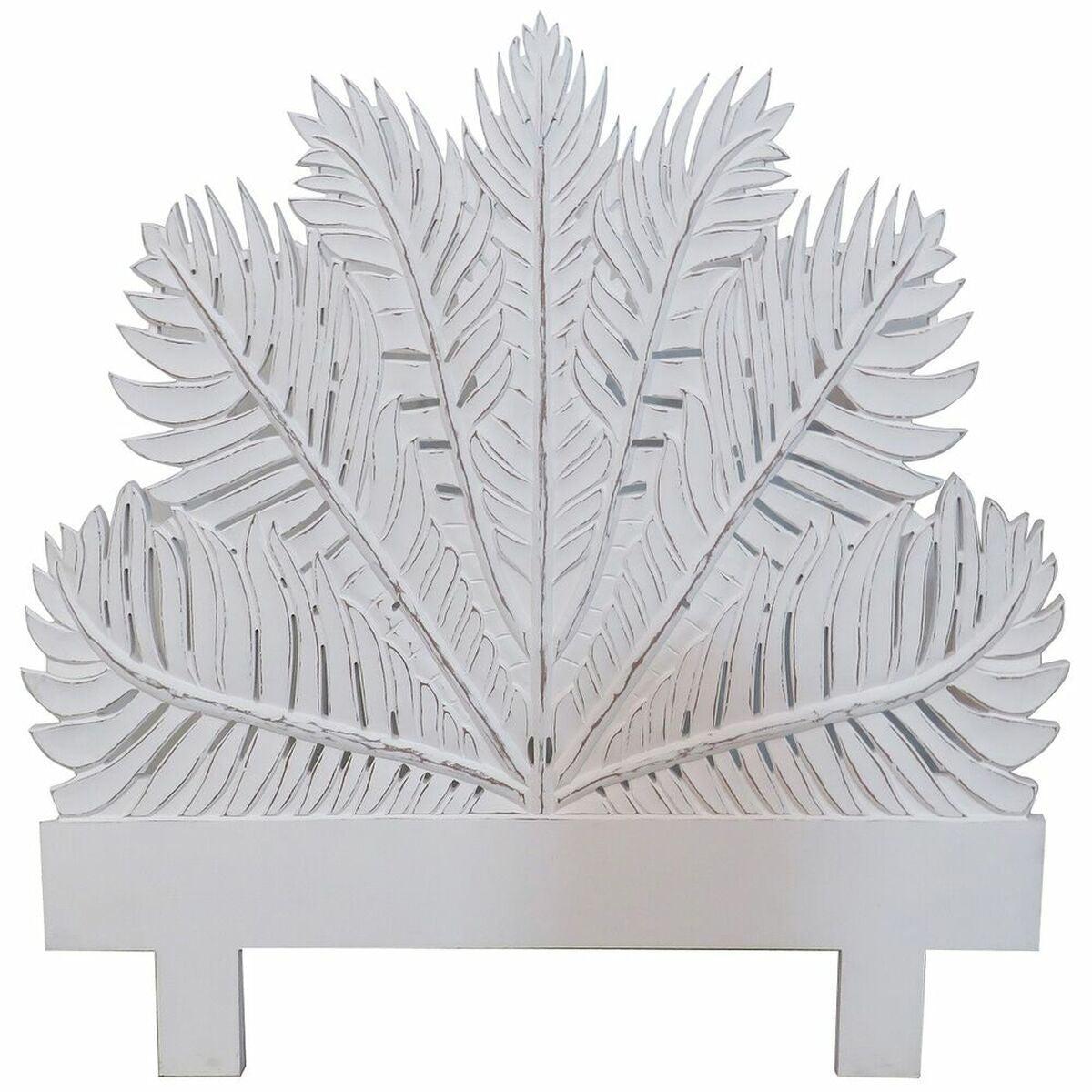 Tête de lit Design Plante Tropicale en Bois Blanc Home Decor (150 x 3 x 150 cm)