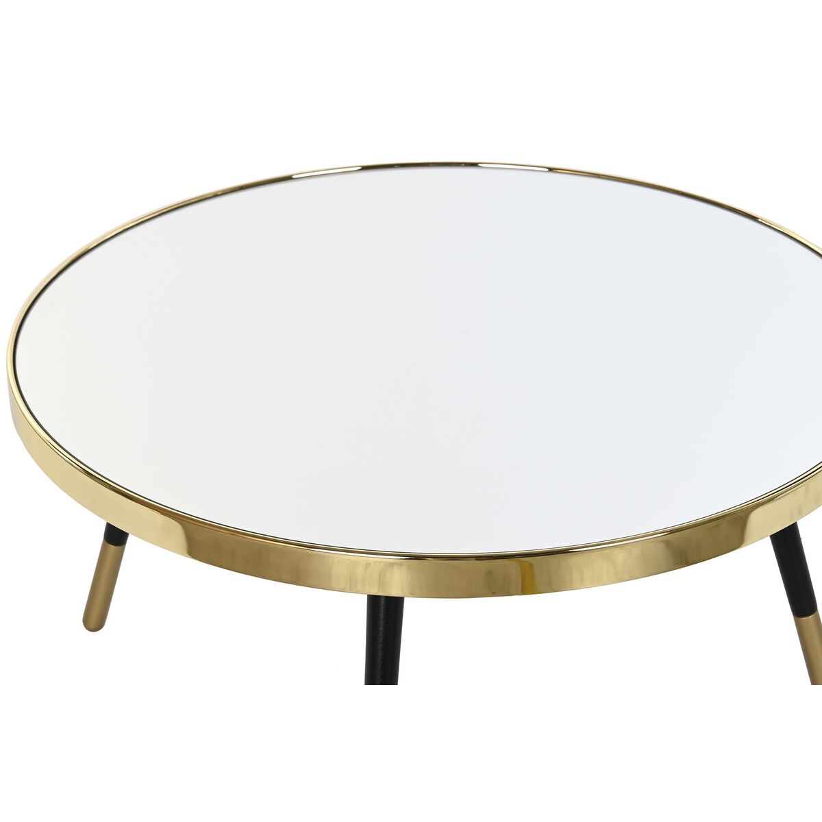 Mesa de centro dorada contemporánea Decoración para el hogar Espejo de acero Glamour (82,5 x 82,5 x 40 cm) 