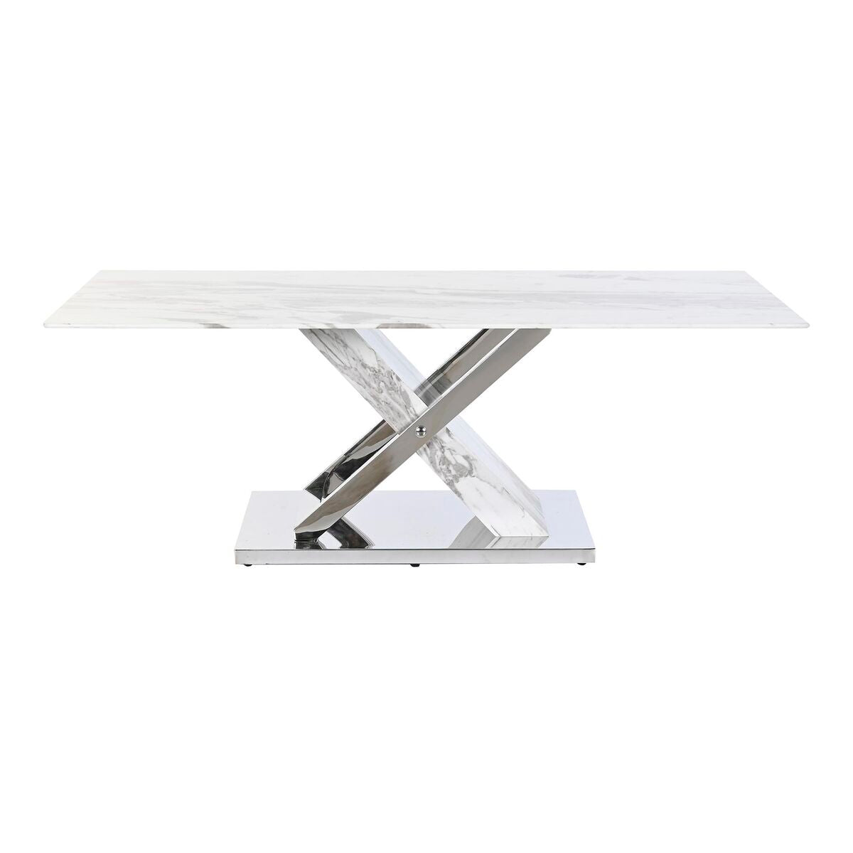 Table Basse Design Contemporain Home Decor Marbre Verre Acier (120 x 60 x 42 cm)