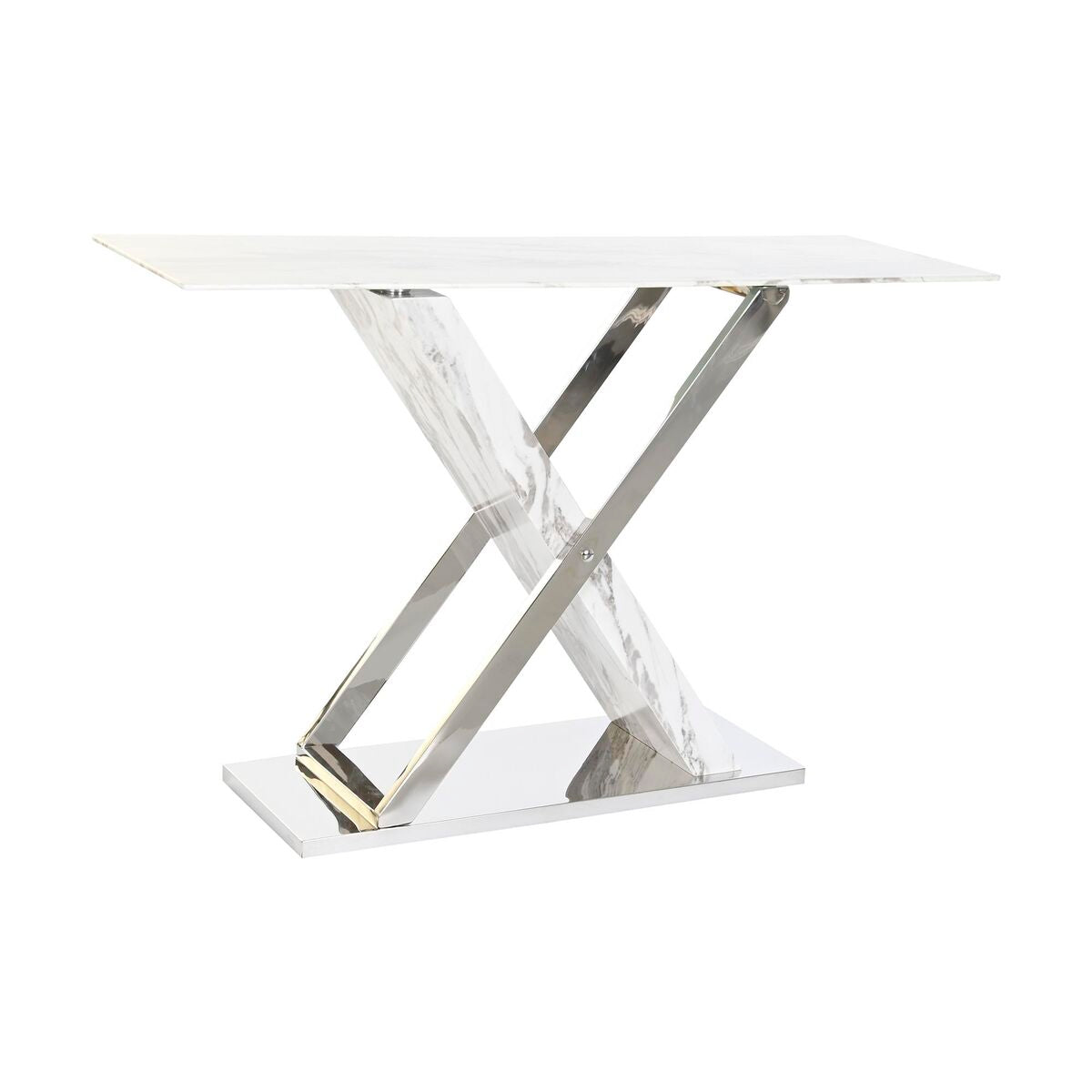 Console DKD Home Decor Silver Grey White Crystal Steel (120 x 40 x 75 cm)
