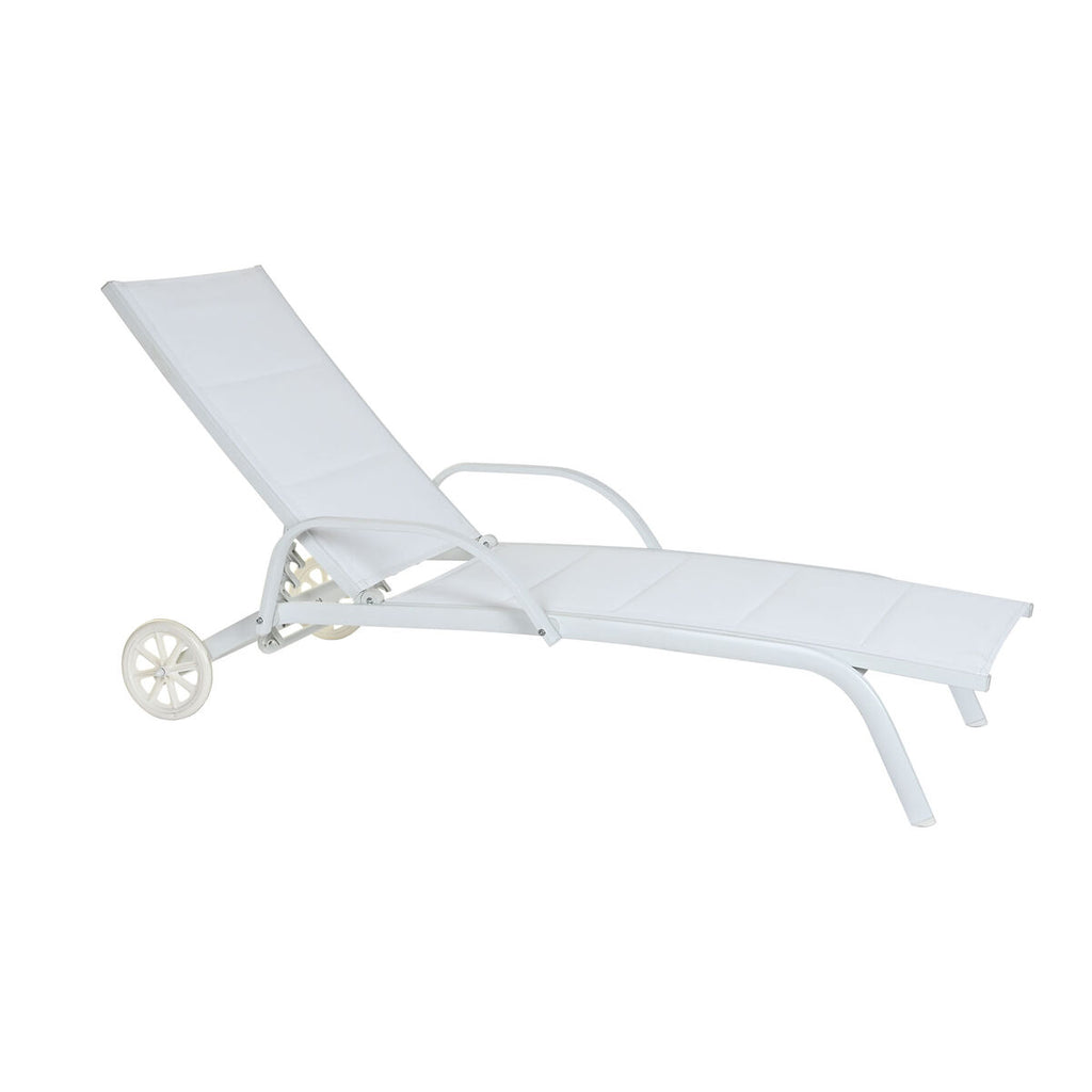 Chaise longue Design Moderne Home Decor Aluminium Blanc (193 x 70 x 30 cm)